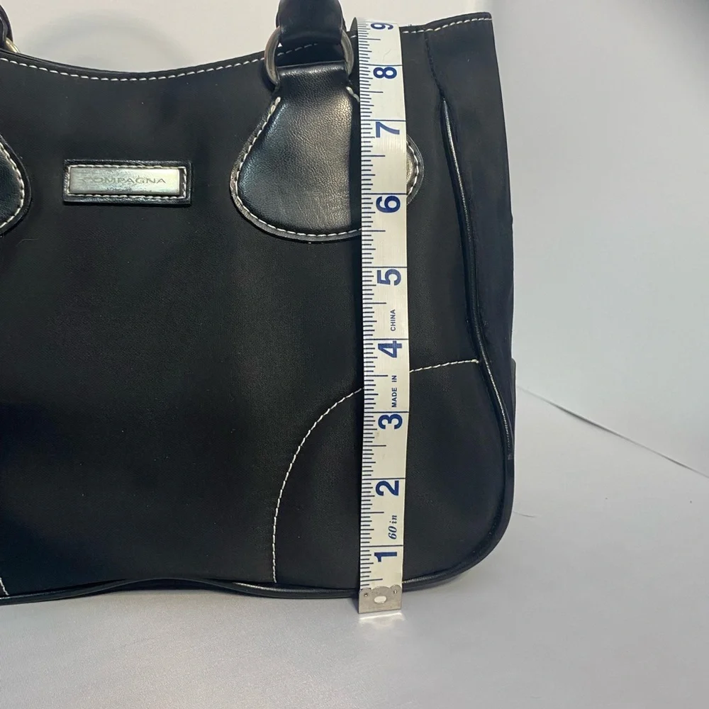 Chic Black Handbag Satchel by Compagna